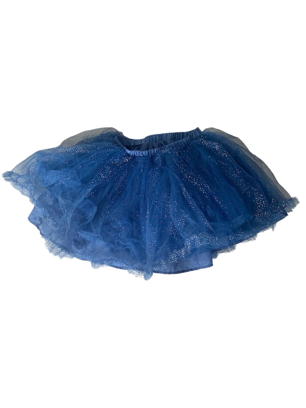 Disney Frozen II Blue Sparkle Tulle Elastic Waist Girls Dress Up Play Tutu Skirt